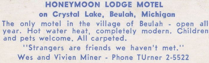 Honeymoon Lodge Motel (Coastal Inn) - Old Postcard